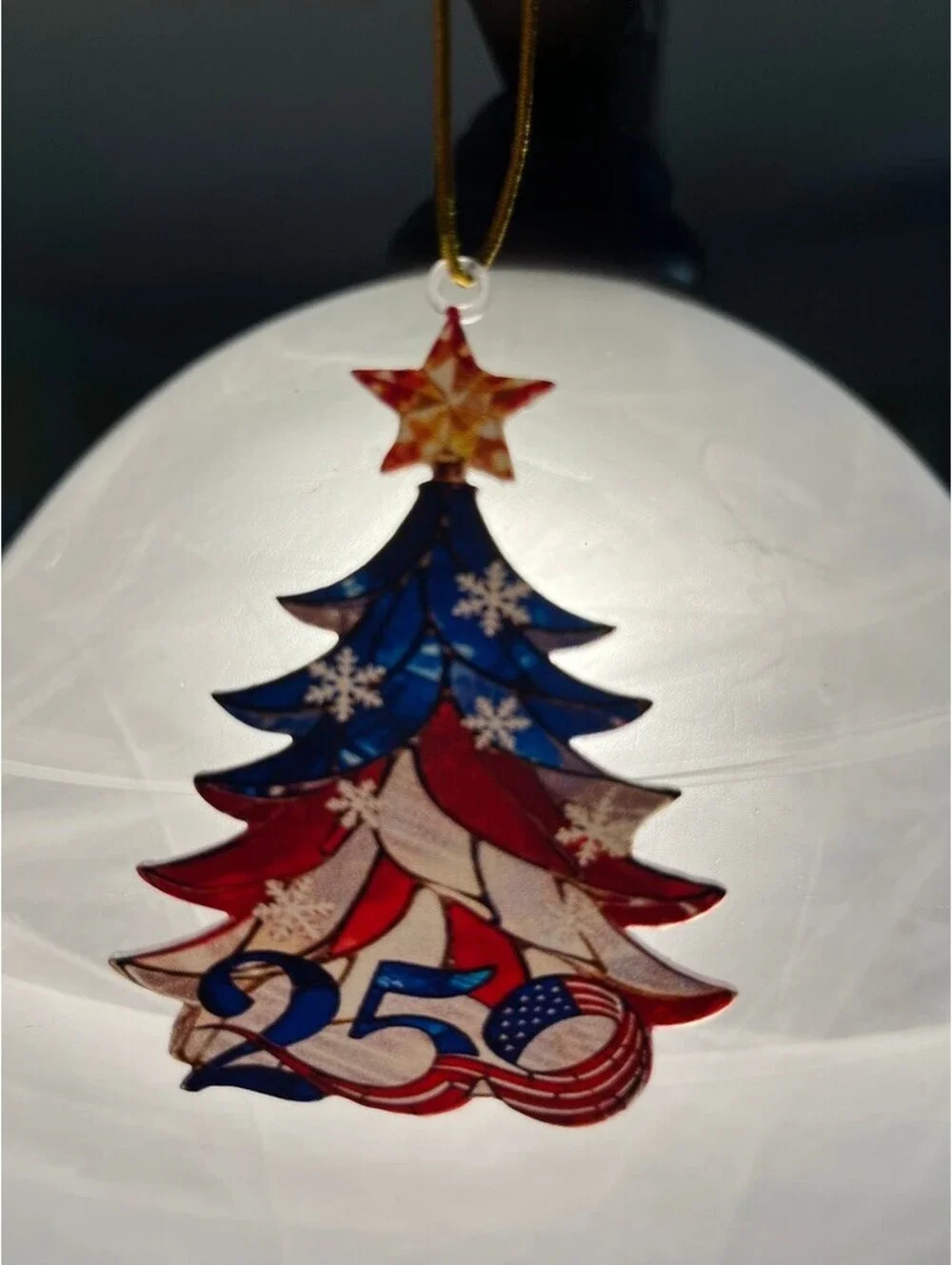 Patriotic 250th Anniversary Christmas Tree Ornament with Star 1/6